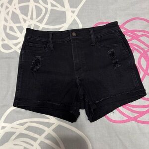 Hollister High-Rise Black Ripped Jean Shorts